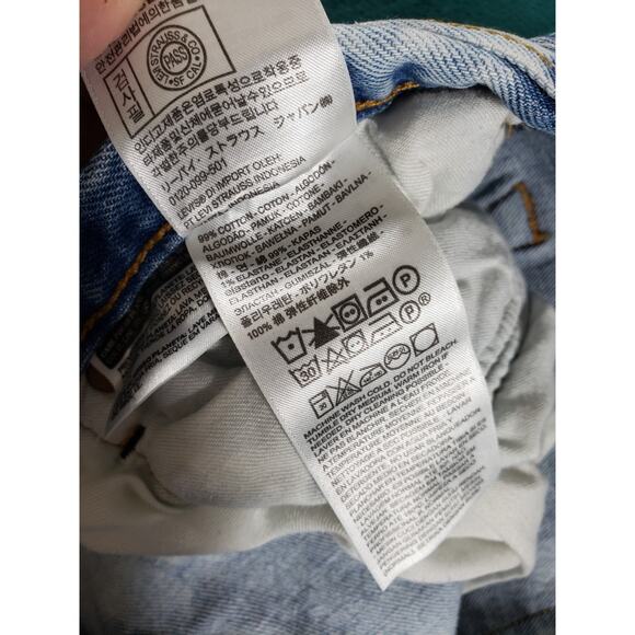 Levis 501 Jeans Size 38x32 Mens Blue Pants Button Fly Tie dye Red Tab Straight - Picture 4 of 15